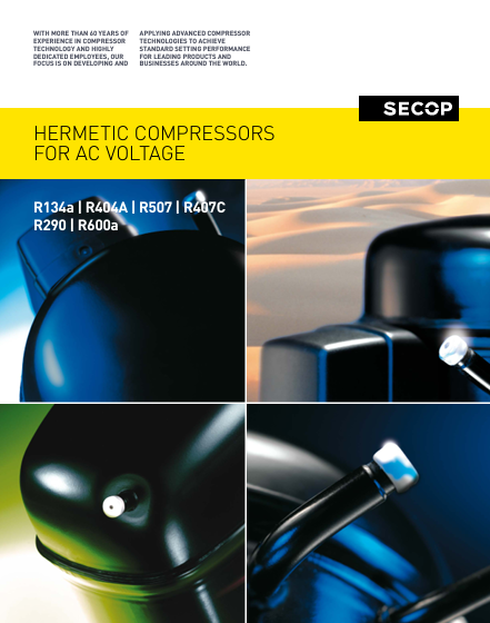 Каталог герметичных компрессоров переменного напряжения Secop