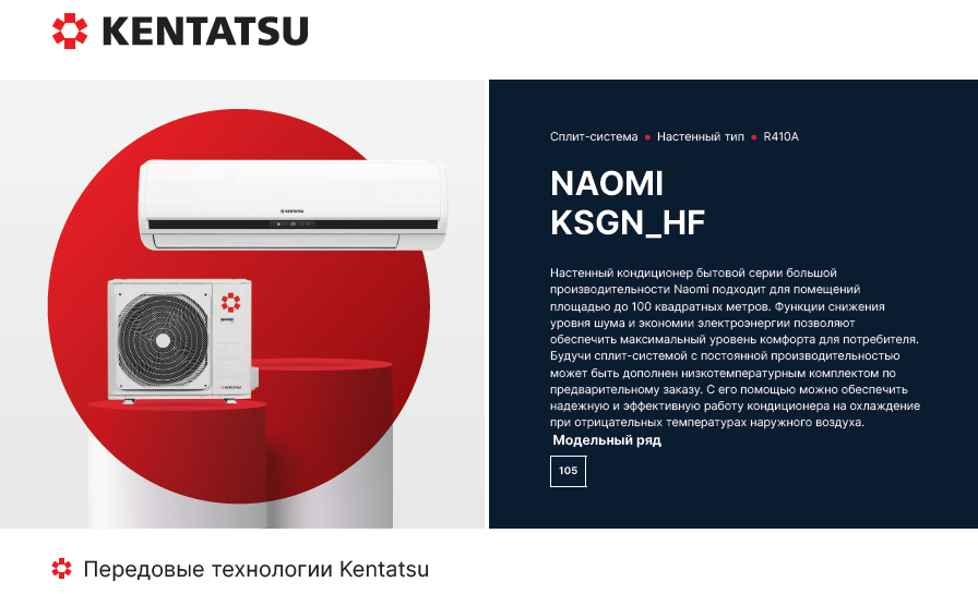 Сплит-системы Kentatsu NAOMI