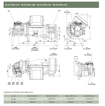 Винтовой холодильный компрессор BLG110Z-359. Аналог Bitzer HSN8561-110