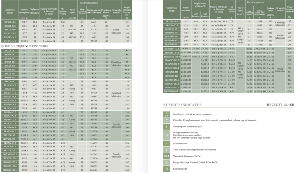 BR20G4-63.5E (R404A, R134a, R407C) ZSJ. Поршневой полугерметичный компрессор