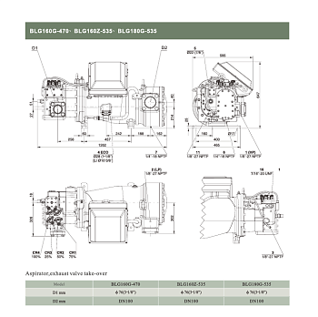 Винтовой холодильный компрессор BLG160Z-535. Аналог Bitzer HSN8591-160