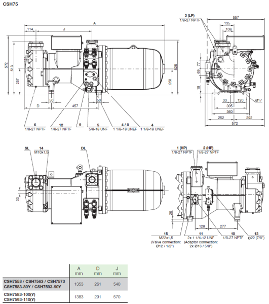 Компрессор CSH7573-90(Y)-40P
